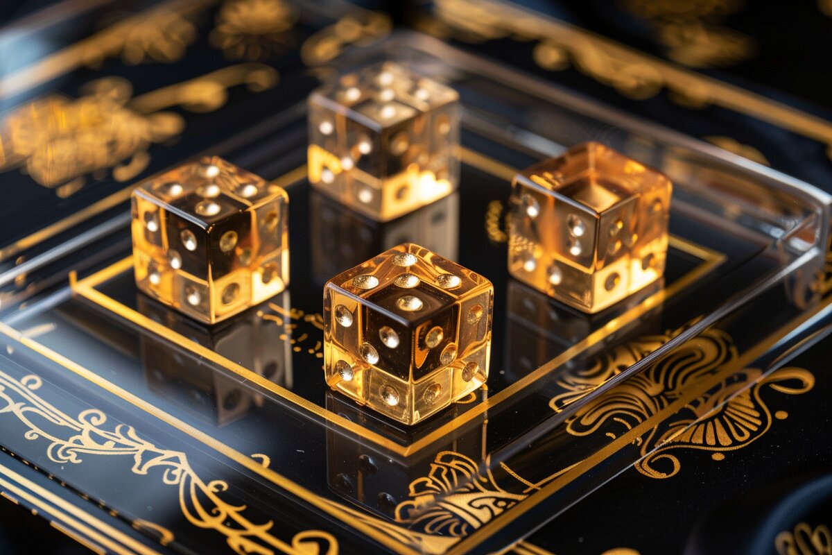 Xúc xắc Sic Bo vàng